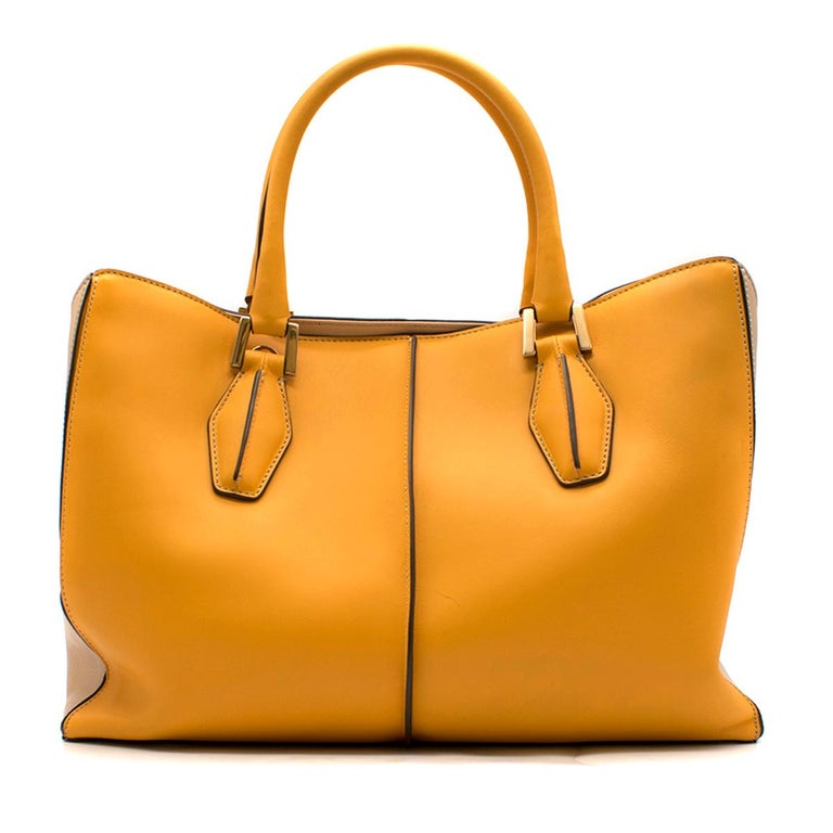 Tod's Yellow Top Handle Leather Bag at 1stdibs