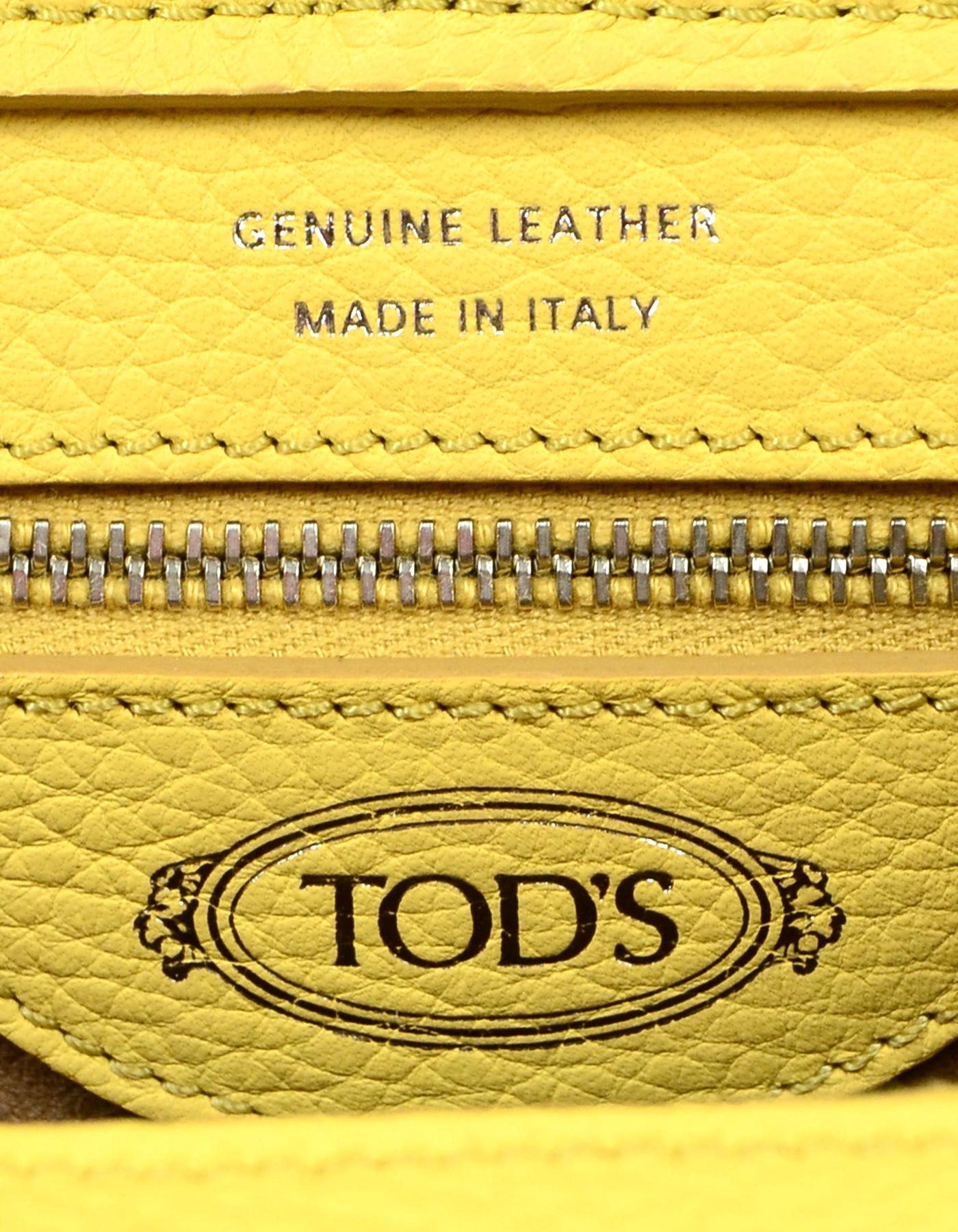 Tod's Yellow Wave Leather Convertible Mini Backpack Bag 1