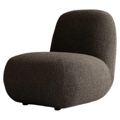 Sillón de Puntera en Tejido Bouclé Estilo Contemporáneo de la Era Espacial