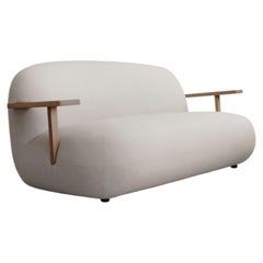 Toe Sofa in Warm Ash Teak and Outdoor Fabric Contemporary Sculptural Design