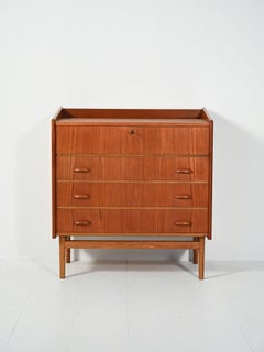Toeletta con cassettiera scandinava in teak anni 50/60