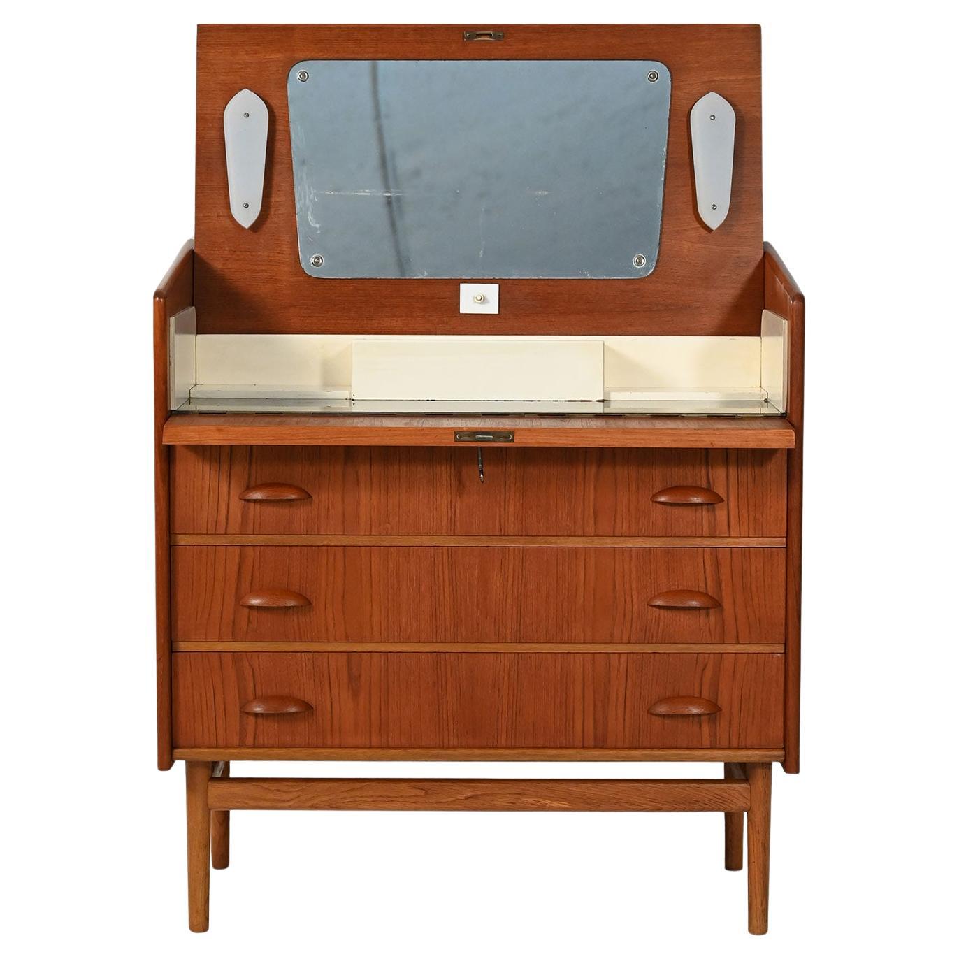 Toeletta con cassettiera scandinava in teak anni 50/60 in vendita