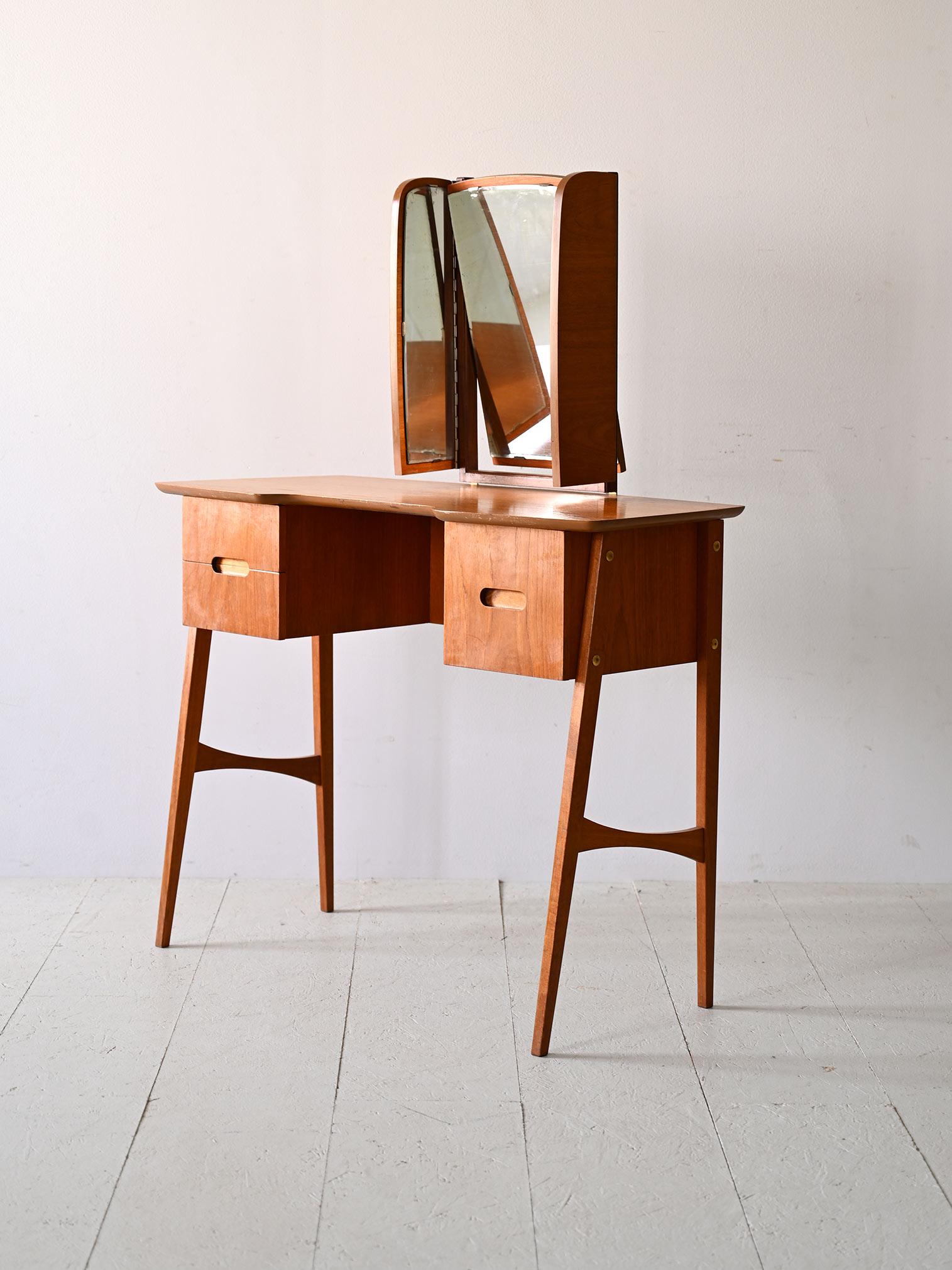 Mid-20th Century Scandinavian dressing table with mirror For Sale