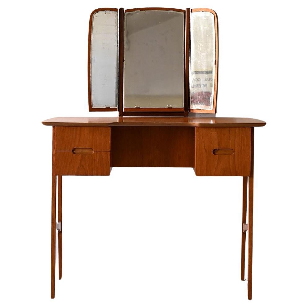 Scandinavian dressing table with mirror For Sale