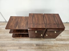 1940s Art Deco vanity in walnut and light walnut