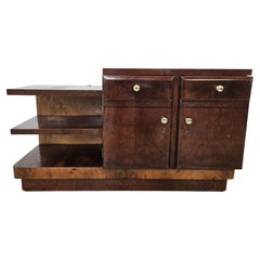 1940s Art Deco vanity in walnut and light walnut