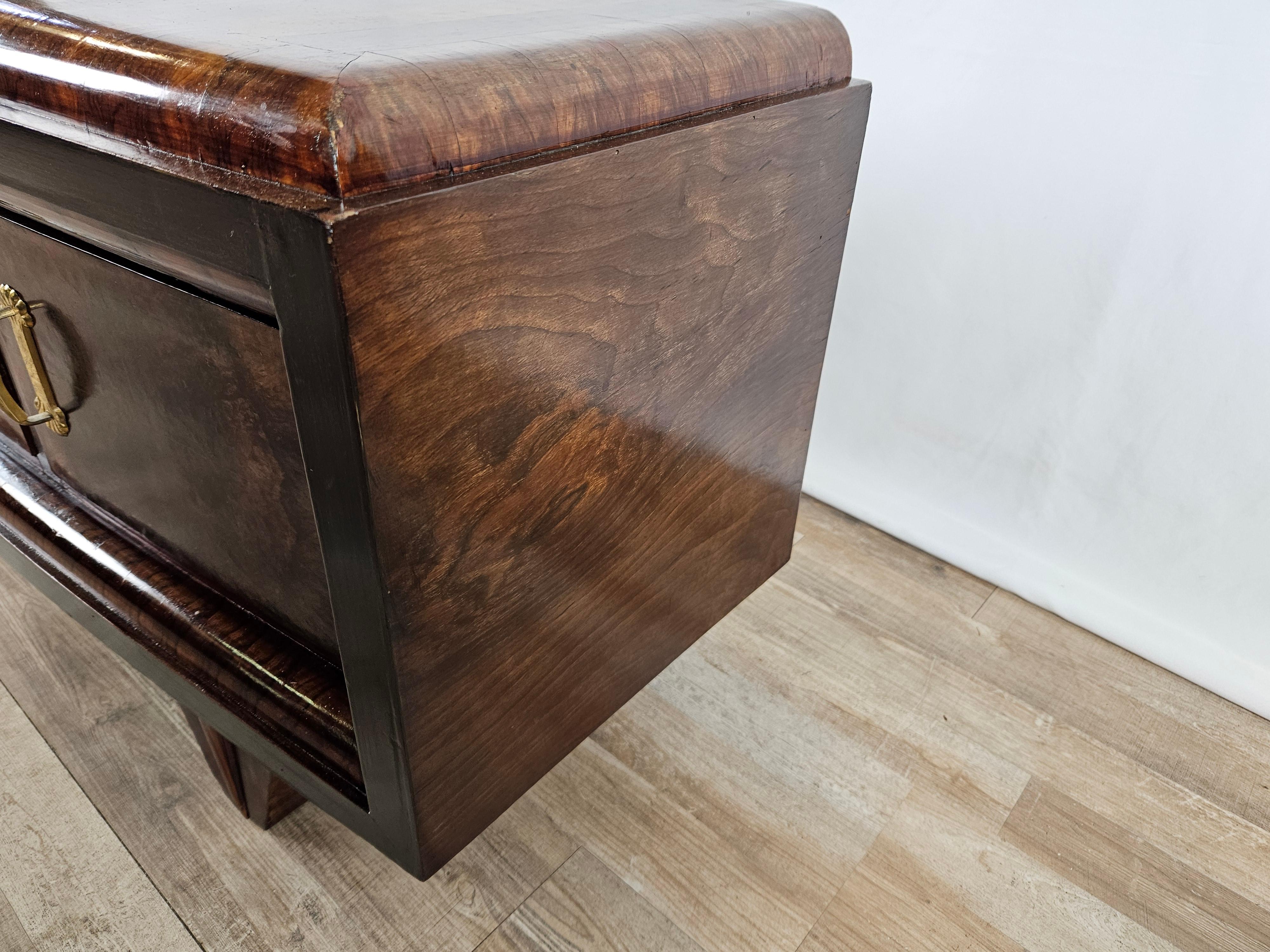 Art Deco dressing table in mahogany burl 1930s In Good Condition For Sale In Premariacco, IT