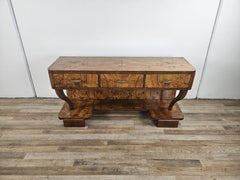 Art Deco walnut-root dressing table with drawers 1930s