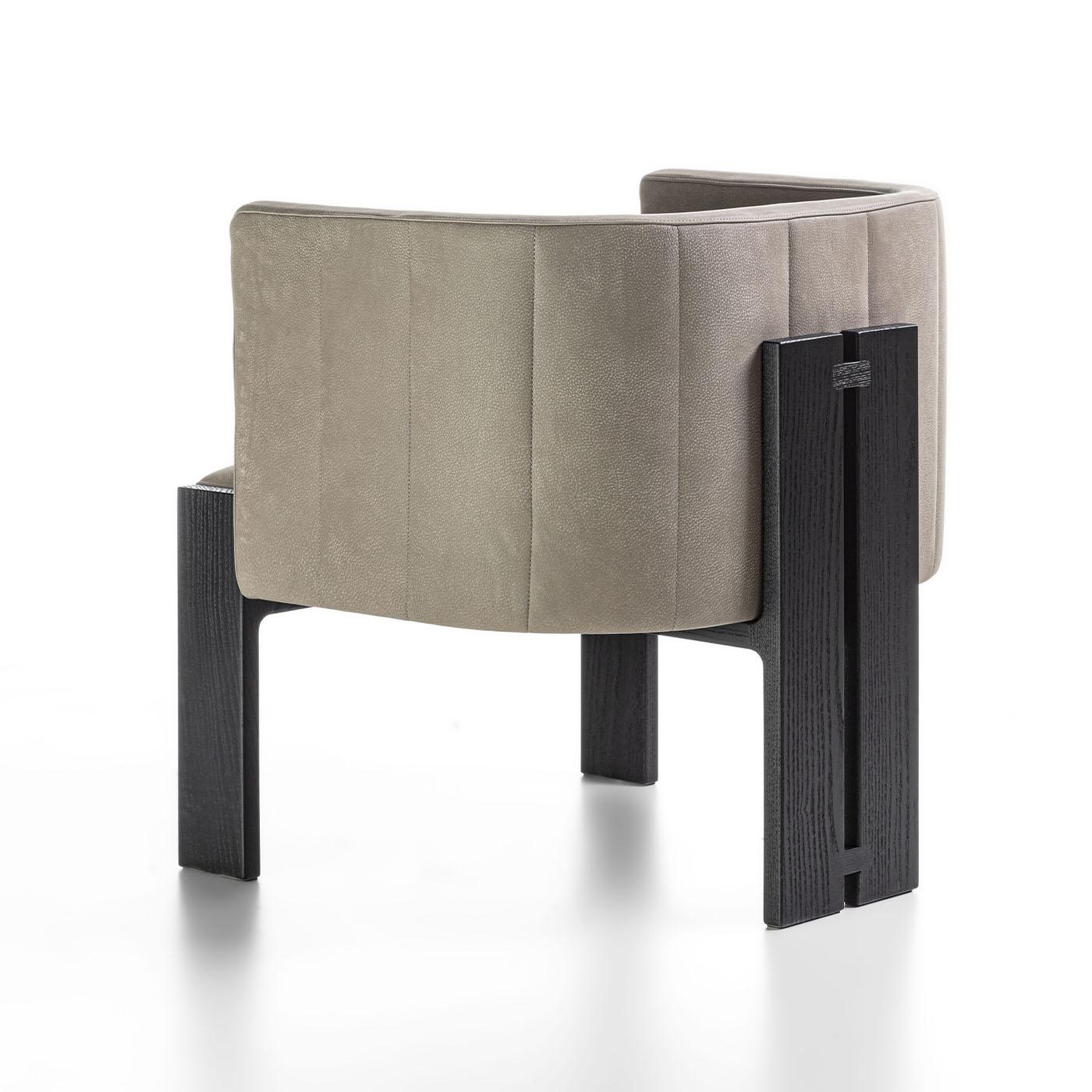 Contemporary Tofane Taupe & Black Armchair For Sale