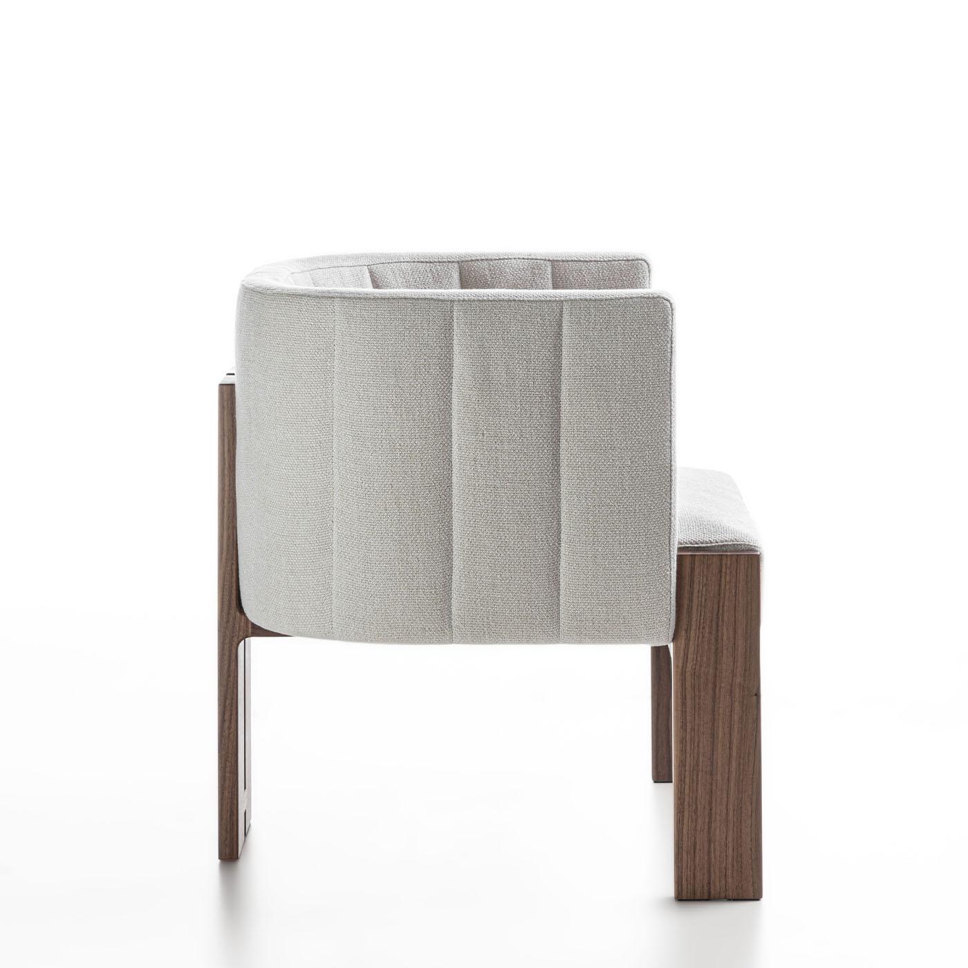 Tofane White & Walnut Armchair In New Condition For Sale In Milan, IT