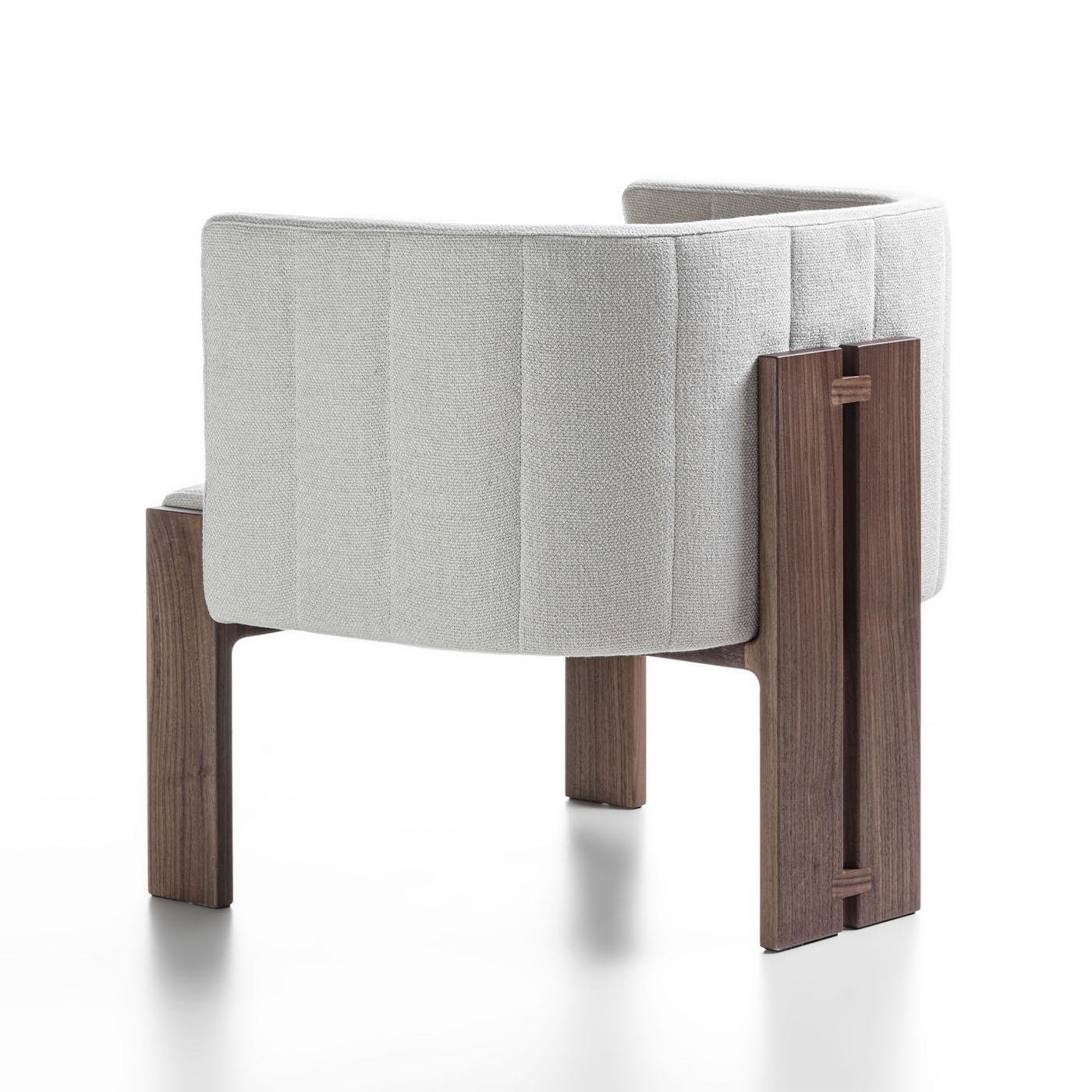 Contemporary Tofane White & Walnut Armchair For Sale