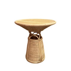 Toffee GM Beistelltisch aus gebeiztem Rattan und Glasplatte von POPUS EDITIONS