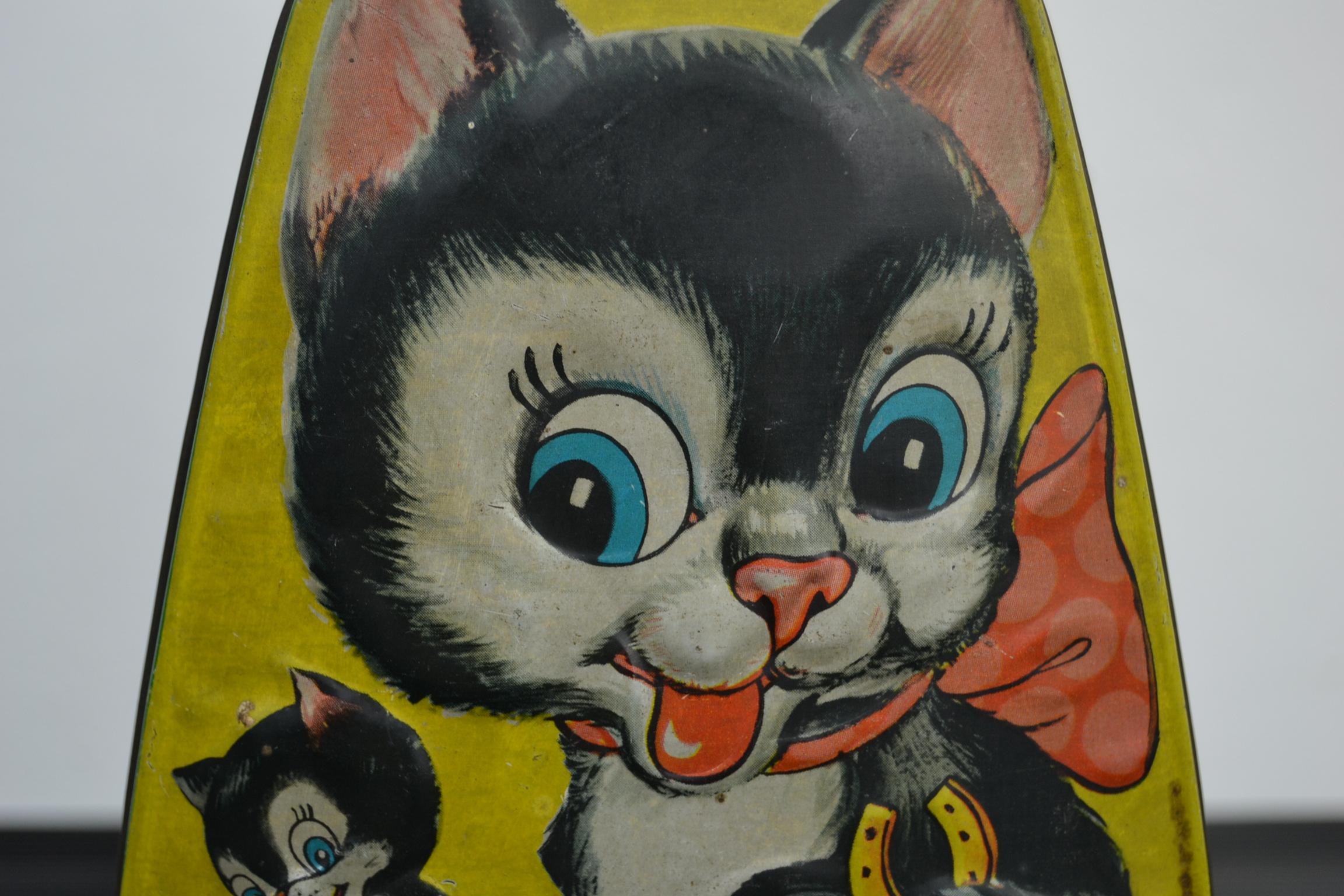 Mid-Century Modern Toffee Tin with Cats for Horner's Candy, England, Mid-20th Century