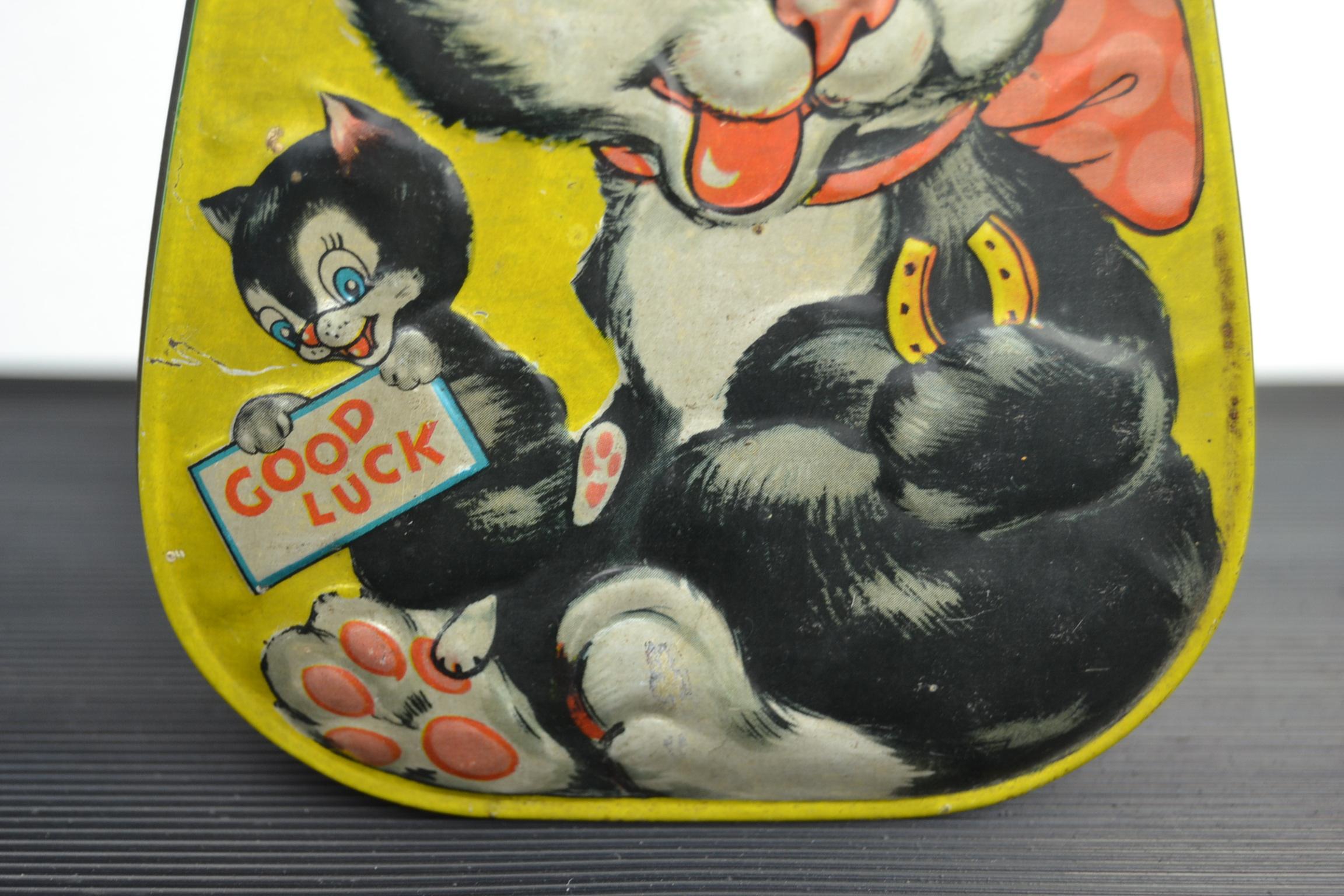 English Toffee Tin with Cats for Horner's Candy, England, Mid-20th Century