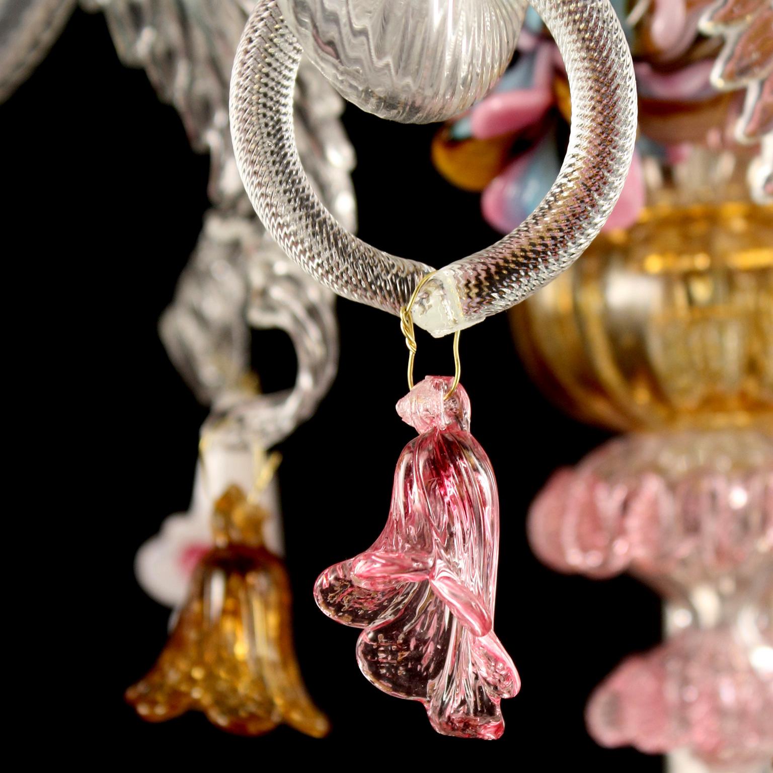 Altro Lampada da parete Rezzonico 3+2 bracci a doppio livello in cristallo di Murano di Multiforme in vendita