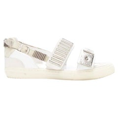 TOGA ARCHIVES 2022 sandales en cuir blanc à boucle en métal argenté EU39