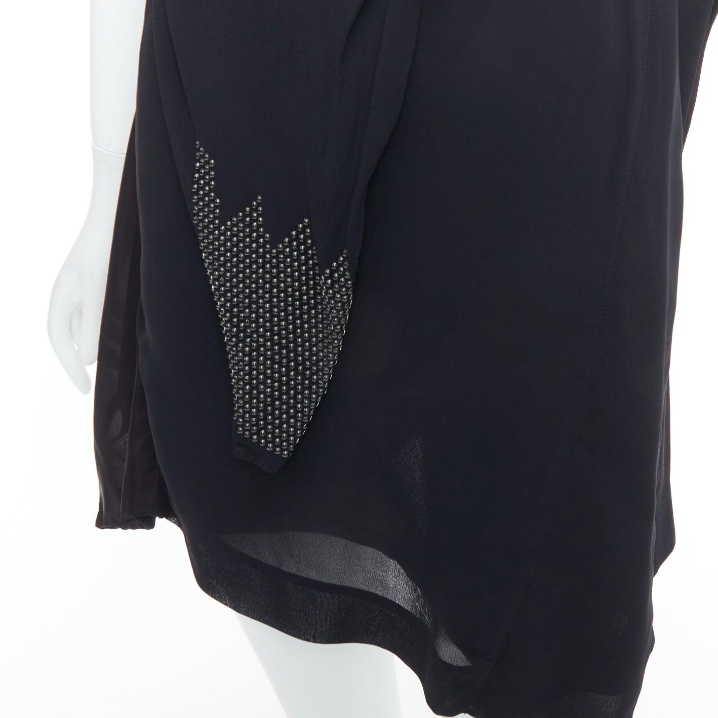 TOGA ARCHIVES black bead embellished bow detail drape dress JP1 S 2