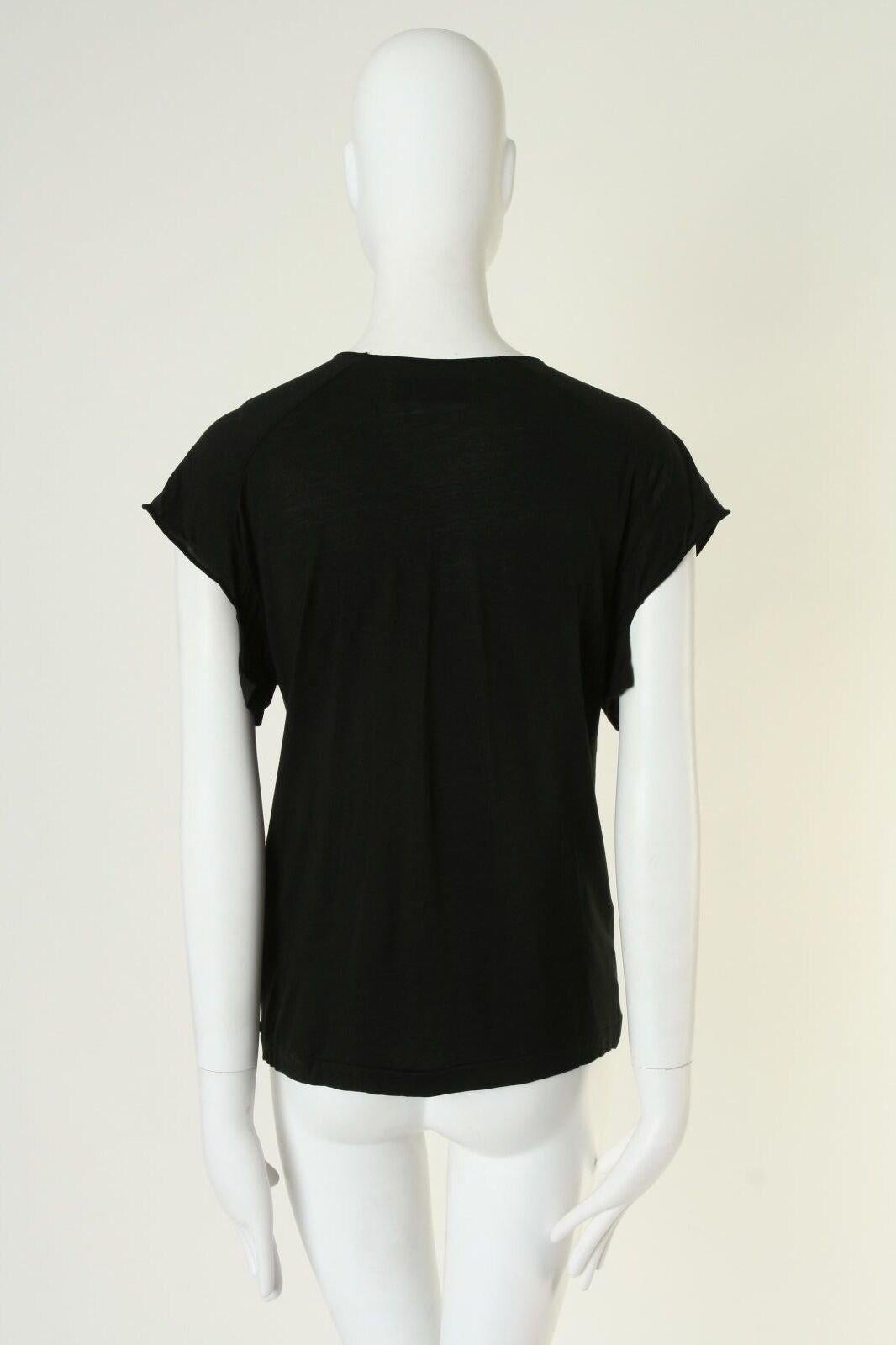 Black TOGA ARCHIVES black silk cotton blend jewel embellished flutter sleeve top JP1 S