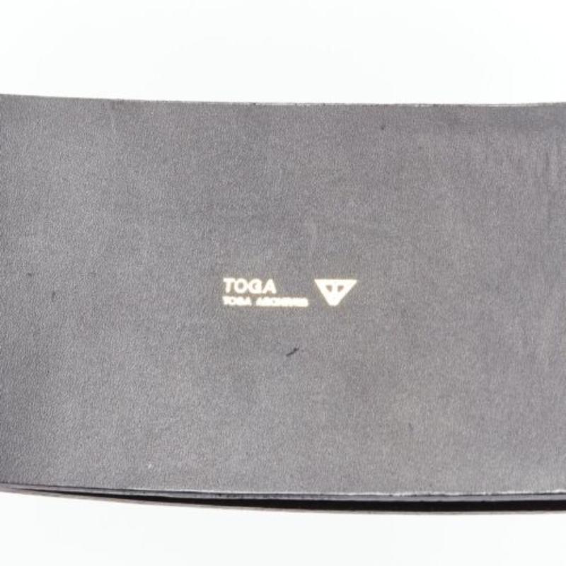 TOGA ARCHIVES black wide embossed leather buckle statement belt For Sale 3