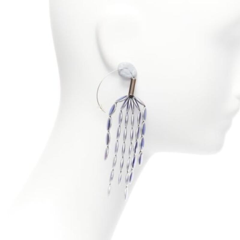 TOGA ARCHIVES blue rhinestone chandelier drop pierced earrings Pair In Good Condition For Sale In Hong Kong, NT