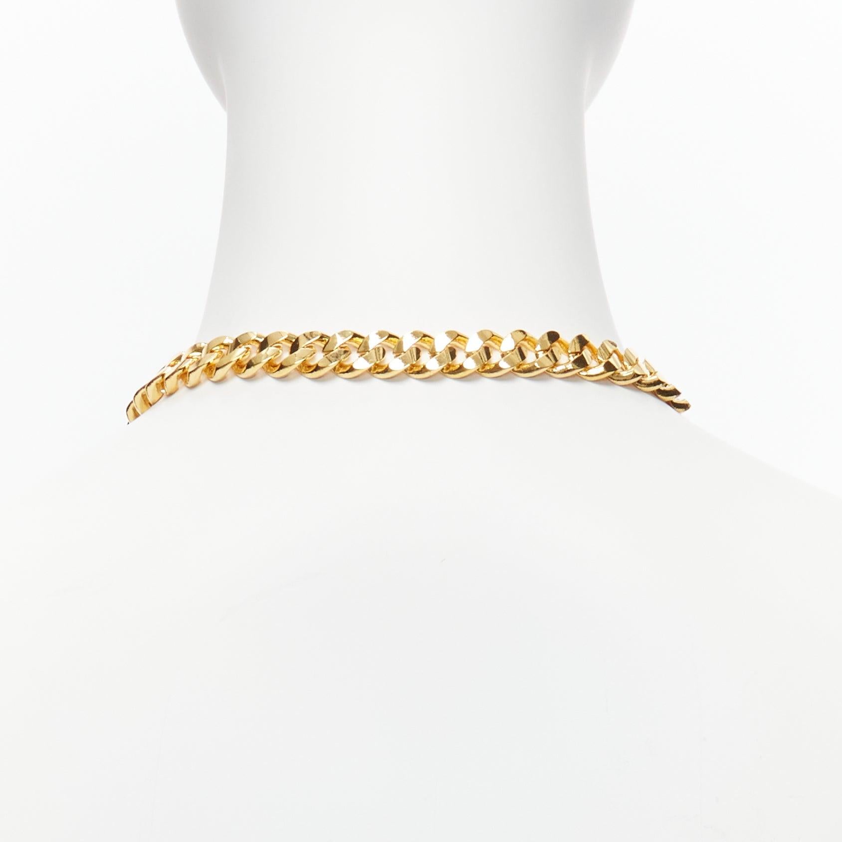 TOGA ARCHIVES clear crystal jewel gold metal bar chain necklace In Excellent Condition In Hong Kong, NT