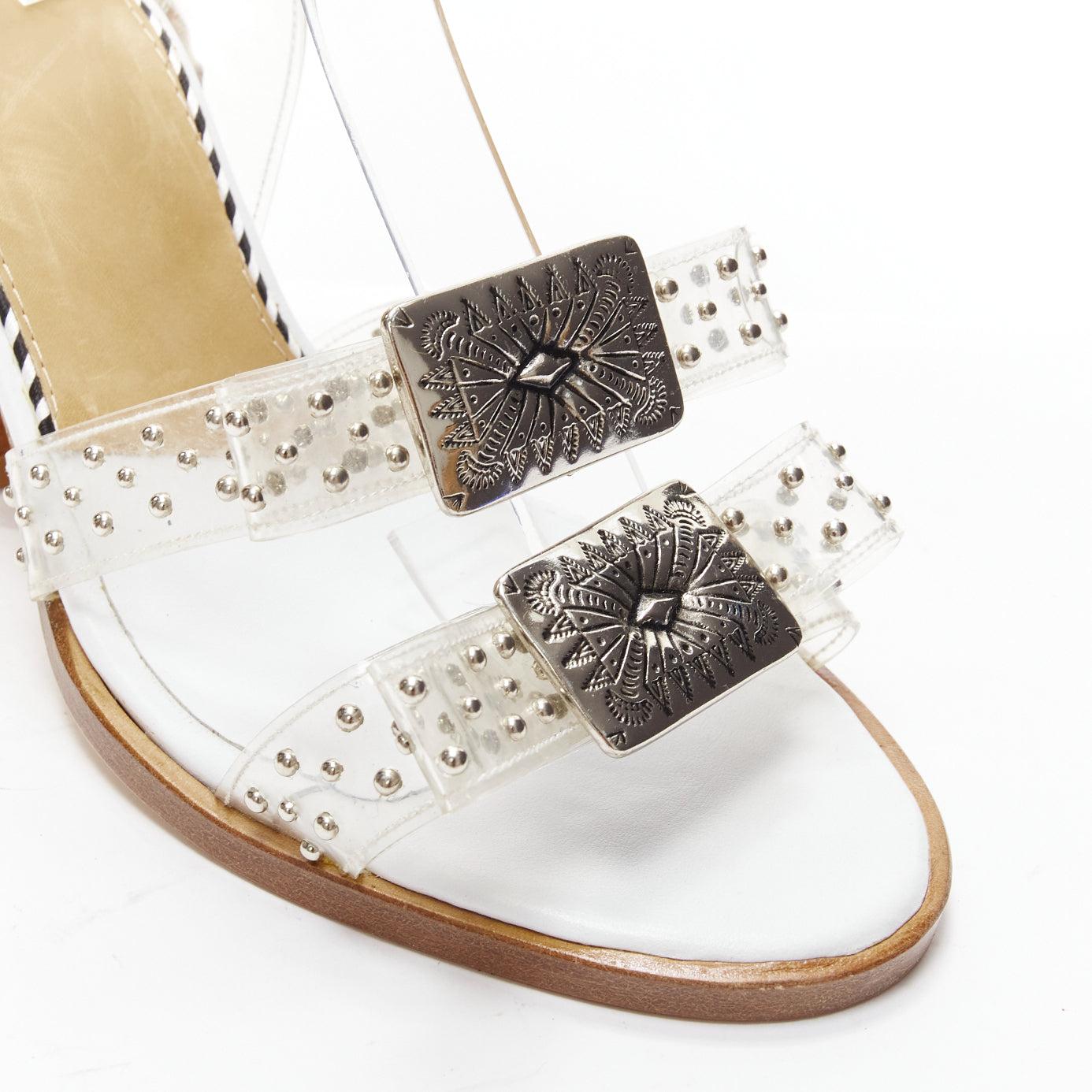 TOGA ARCHIVES clear PVC silver stud wester buckle chunky sandals EU39 2
