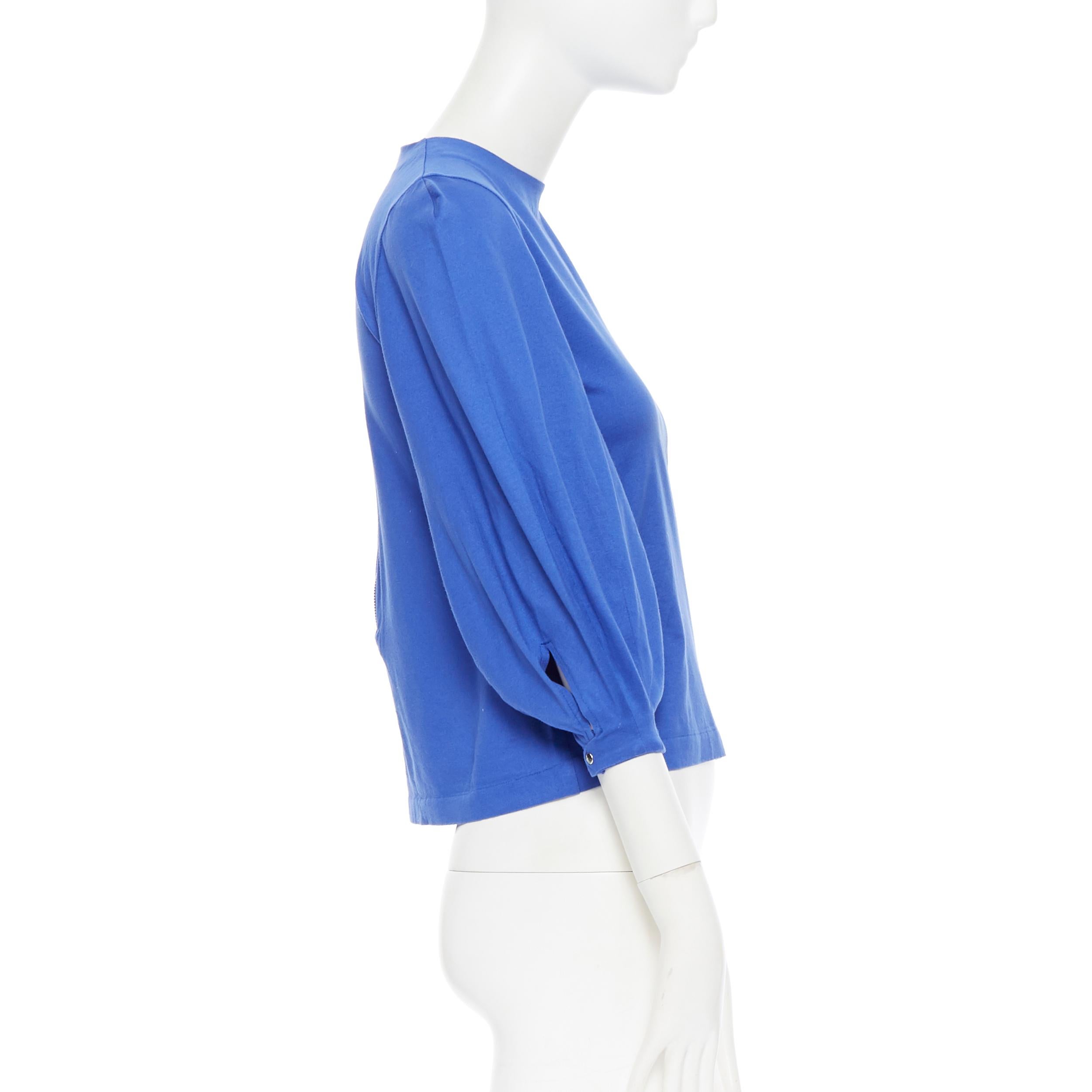 TOGA ARCHIVES cobalt blue cotton bubble quarter sleeve casual top JP1 In Excellent Condition In Hong Kong, NT