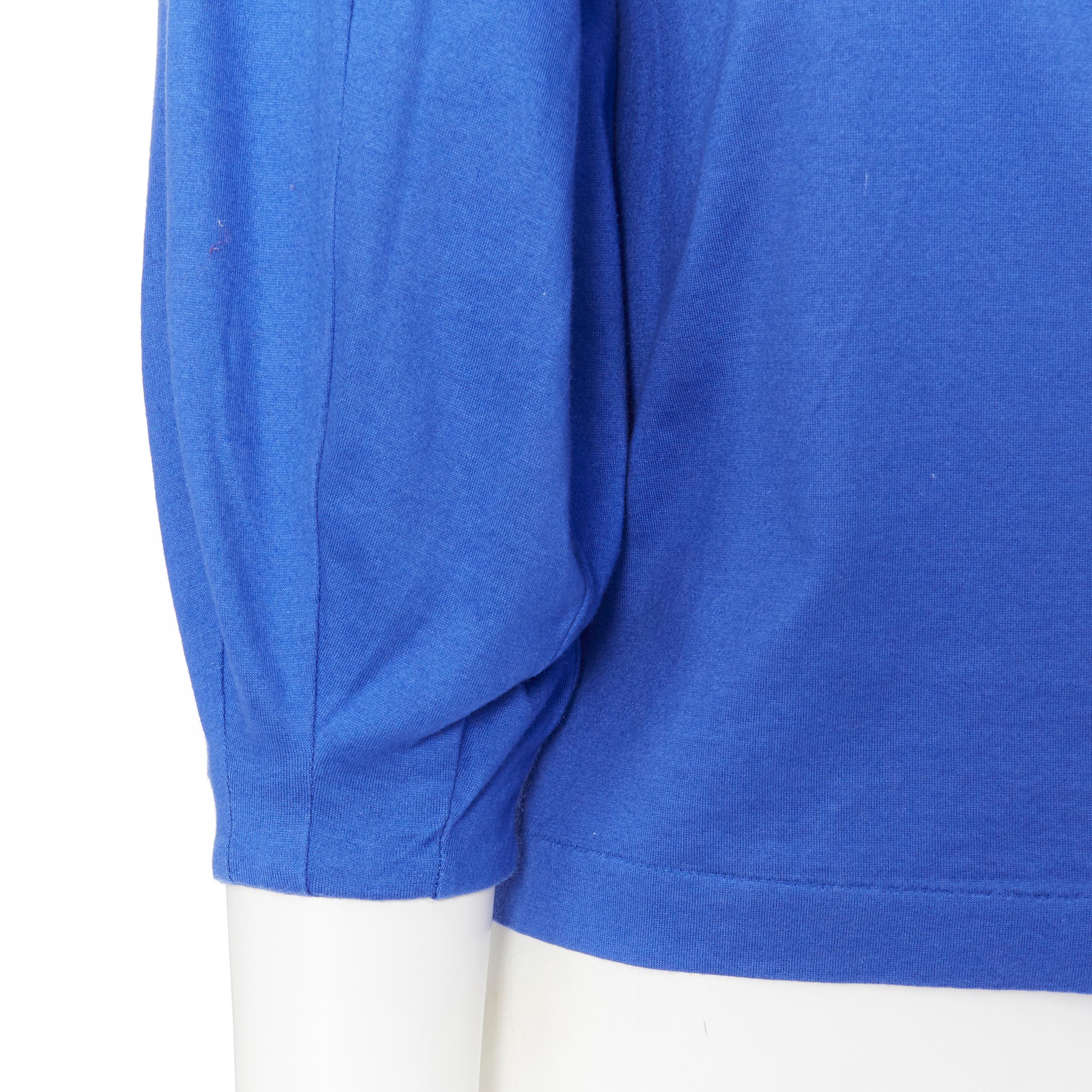 TOGA ARCHIVES cobalt blue cotton bubble quarter sleeve casual top JP1 3