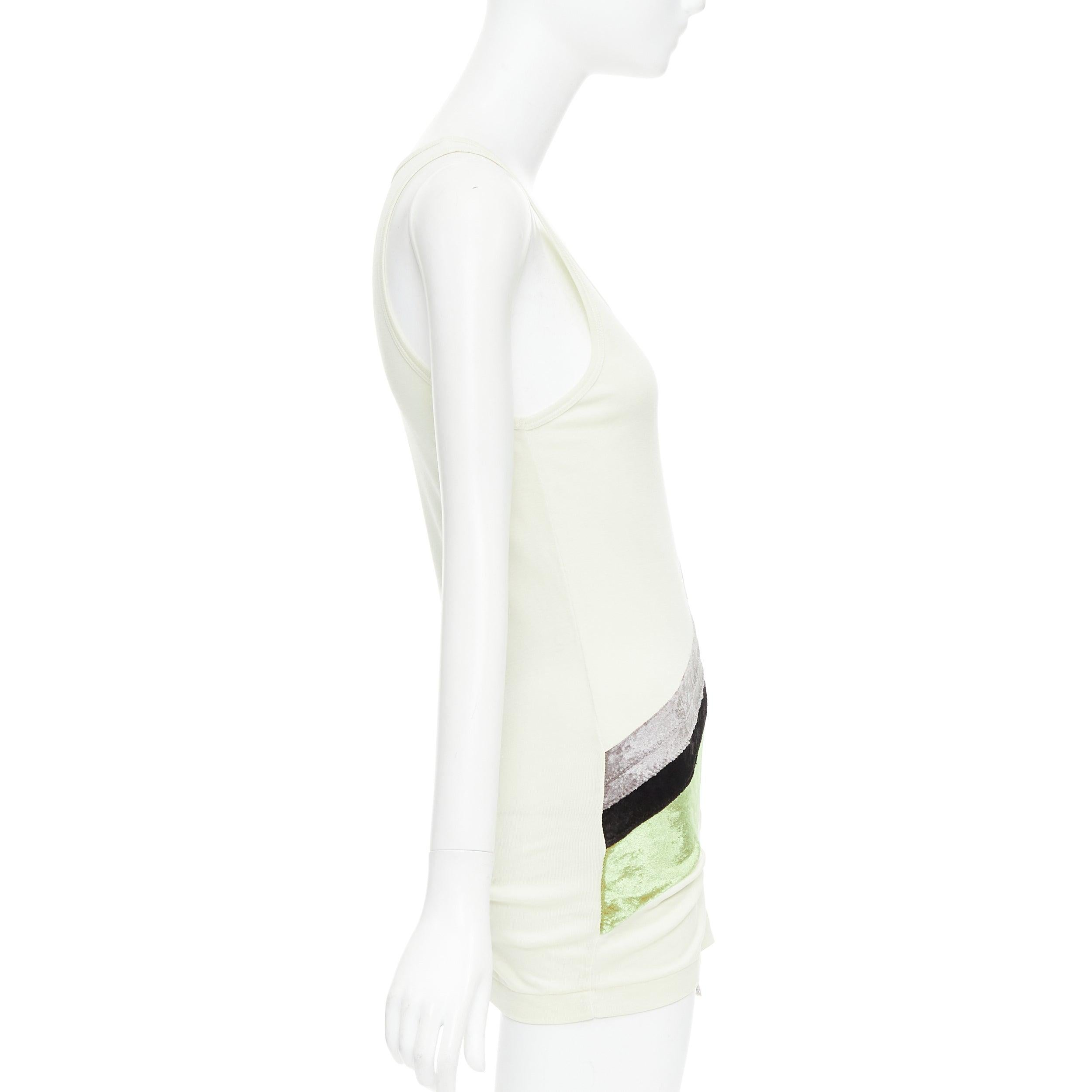 TOGA ARCHIVES cream grey silk cotton velvet beige panels tunic JP1 S In Excellent Condition For Sale In Hong Kong, NT