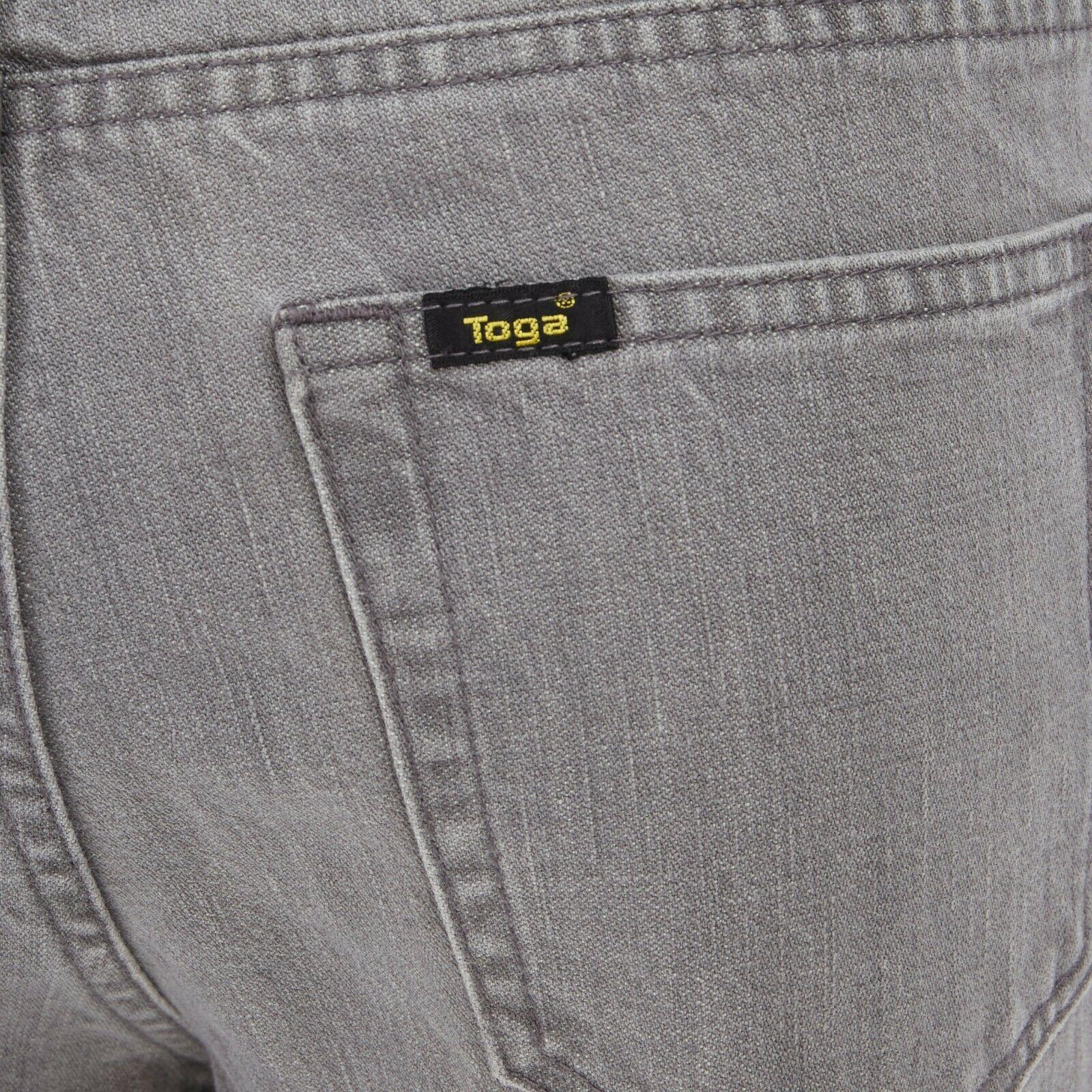 TOGA ARCHIVES light grey cotton denim zipped hem cropped skinny jeans JP1 5