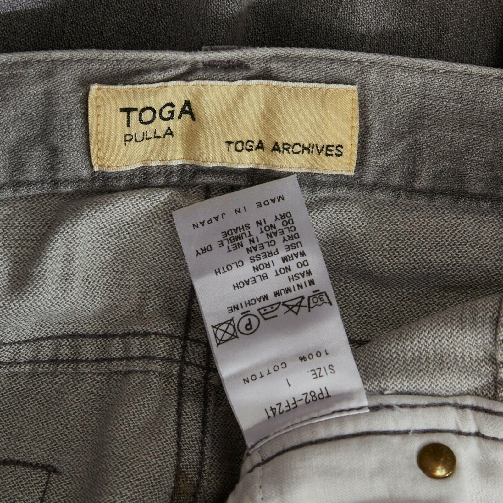 TOGA ARCHIVES light grey cotton denim zipped hem cropped skinny jeans JP1 6
