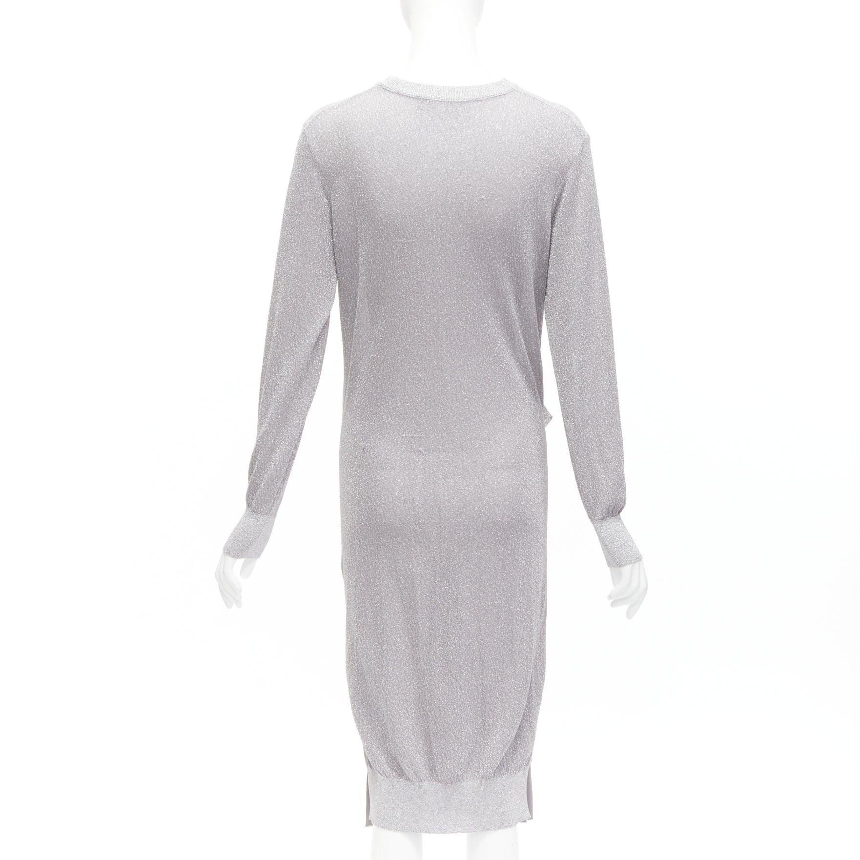 Women's TOGA ARCHIVES metallic lurex pleats layehem ribbed long sleeves dress FR36 S For Sale