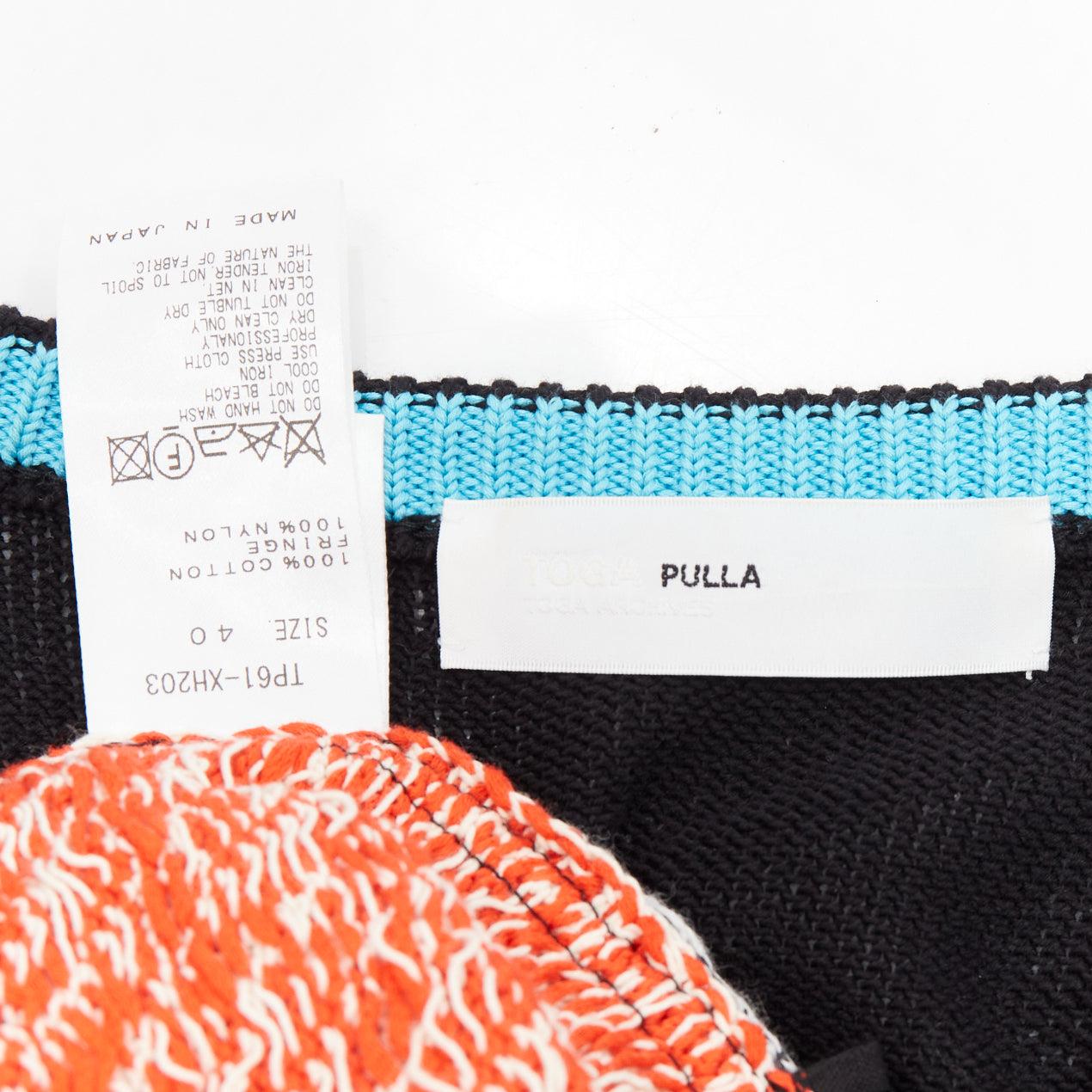 TOGA ARCHIVES PULLA black cotton oriental motif colourful fringe dress IT40 S For Sale 3
