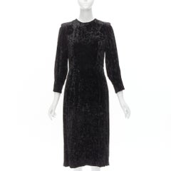 TOGA ARCHIVES PULLA black crushed velvet twill layered tie back zip dress FR36 S