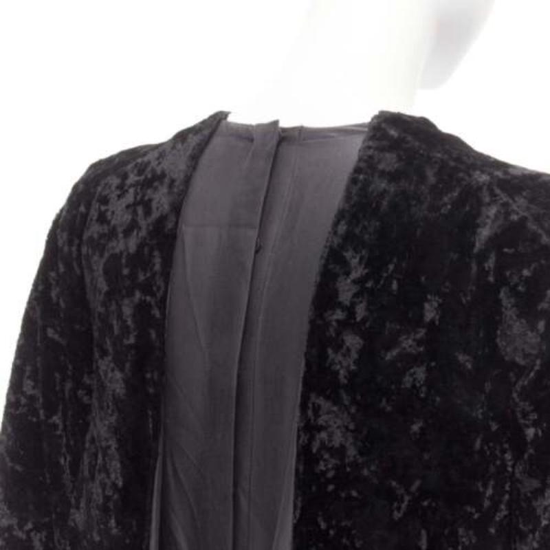 TOGA ARCHIVES PULLA black crushed velvet twill layered tie back zip dress FR36 S For Sale 2