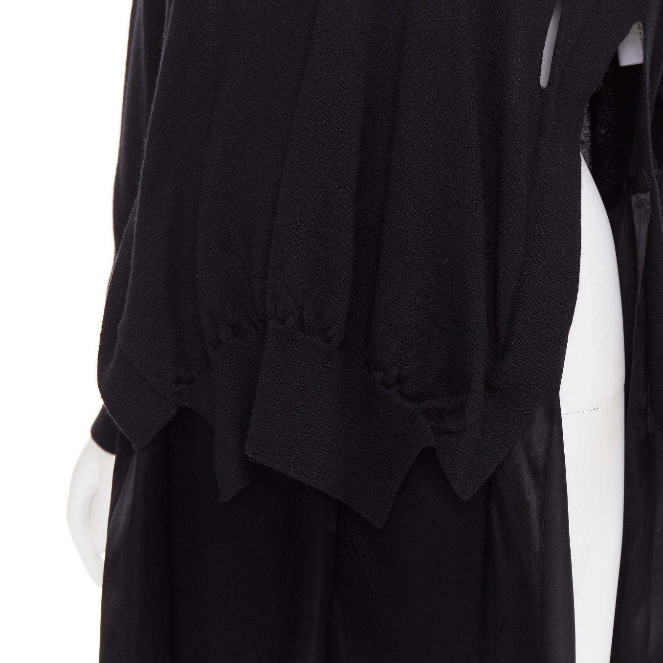 TOGA ARCHIVES Pulla black v neck layered satin slitted long dress For Sale 2