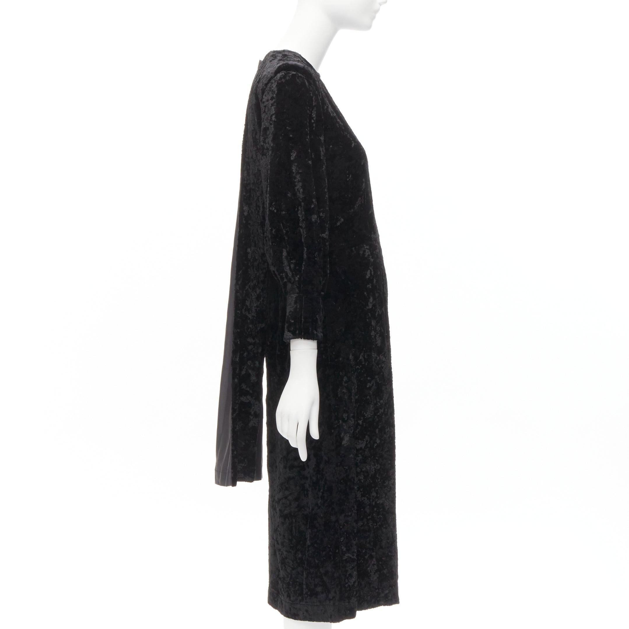 TOGA ARCHIVES PULLA crushed velvet twill layered tie back zip midi dress FR36 S In Excellent Condition For Sale In Hong Kong, NT