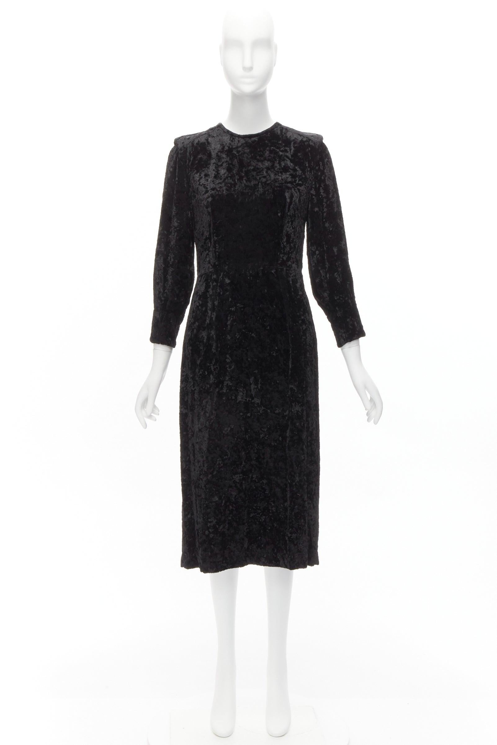 TOGA ARCHIVES PULLA crushed velvet twill layered tie back zip midi dress FR36 S For Sale 4