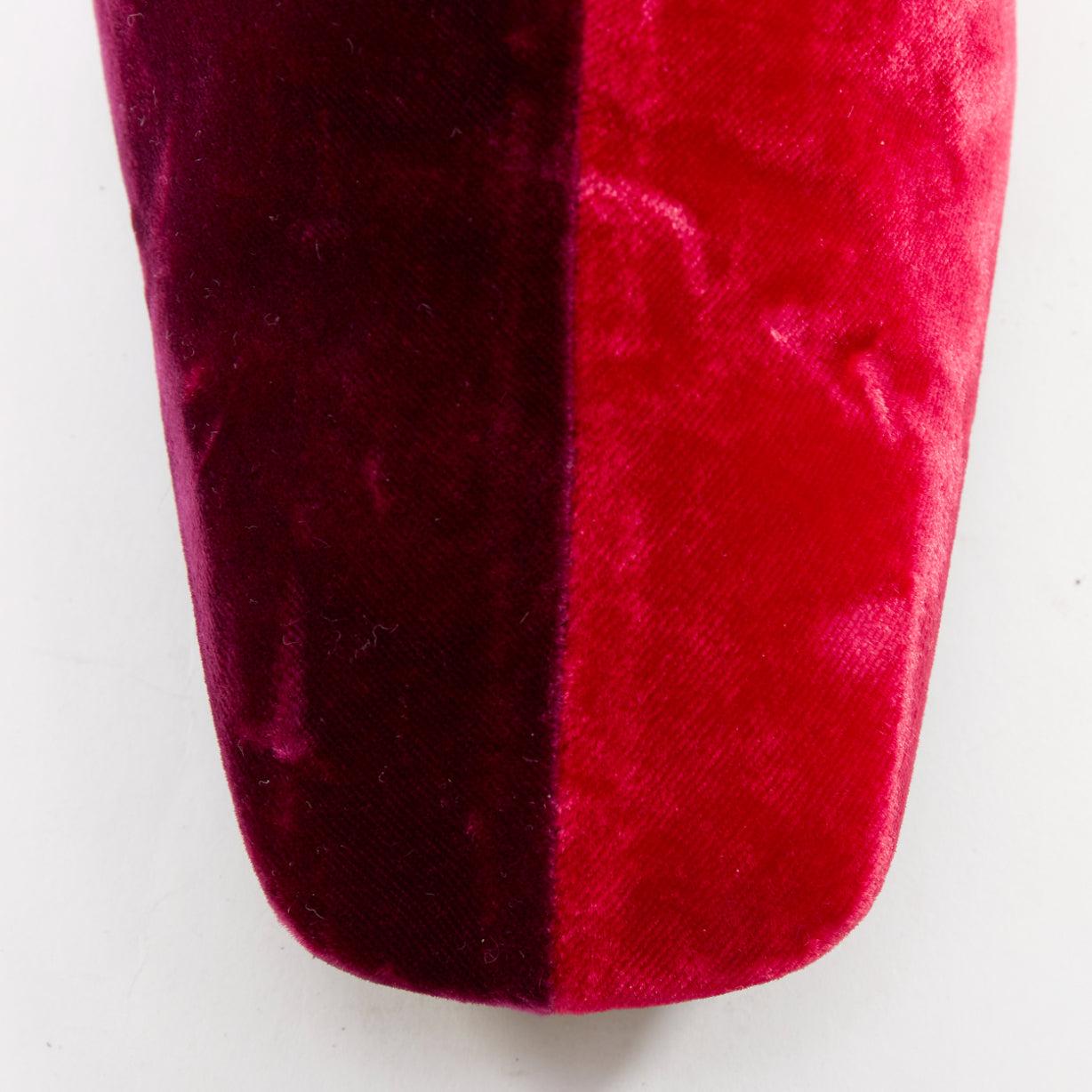 TOGA ARCHIVES Pulla dreifarbige Samt-Stiefeletten mit quadratischer Spitze EU39 im Angebot 6