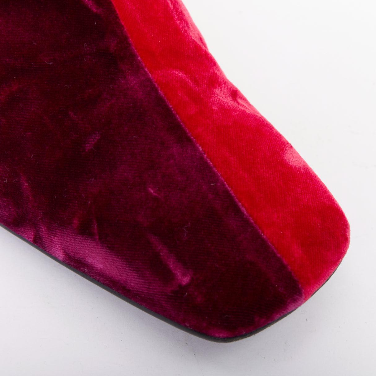 TOGA ARCHIVES Pulla dreifarbige Samt-Stiefeletten mit quadratischer Spitze EU39 im Angebot 4