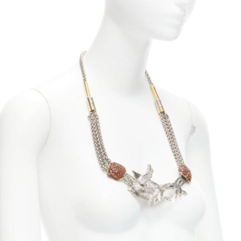 TOGA ARCHIVES collana corta in argento Eagles red crystal studs chain In condizioni buone in vendita a Hong Kong, NT