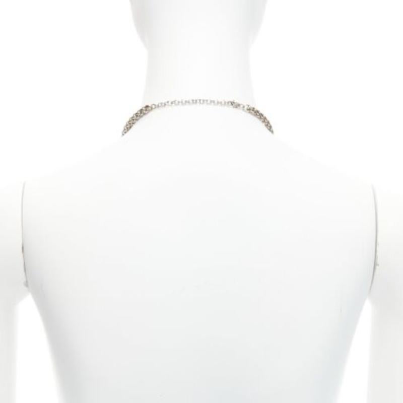 TOGA ARCHIVES collana corta in argento Eagles red crystal studs chain in vendita 1