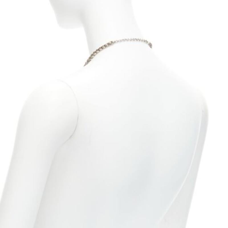 TOGA ARCHIVES collana corta in argento Eagles red crystal studs chain in vendita 2