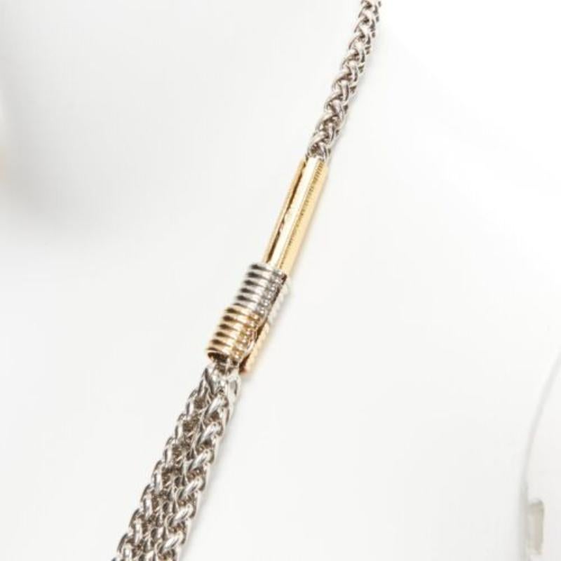 TOGA ARCHIVES collana corta in argento Eagles red crystal studs chain in vendita 3