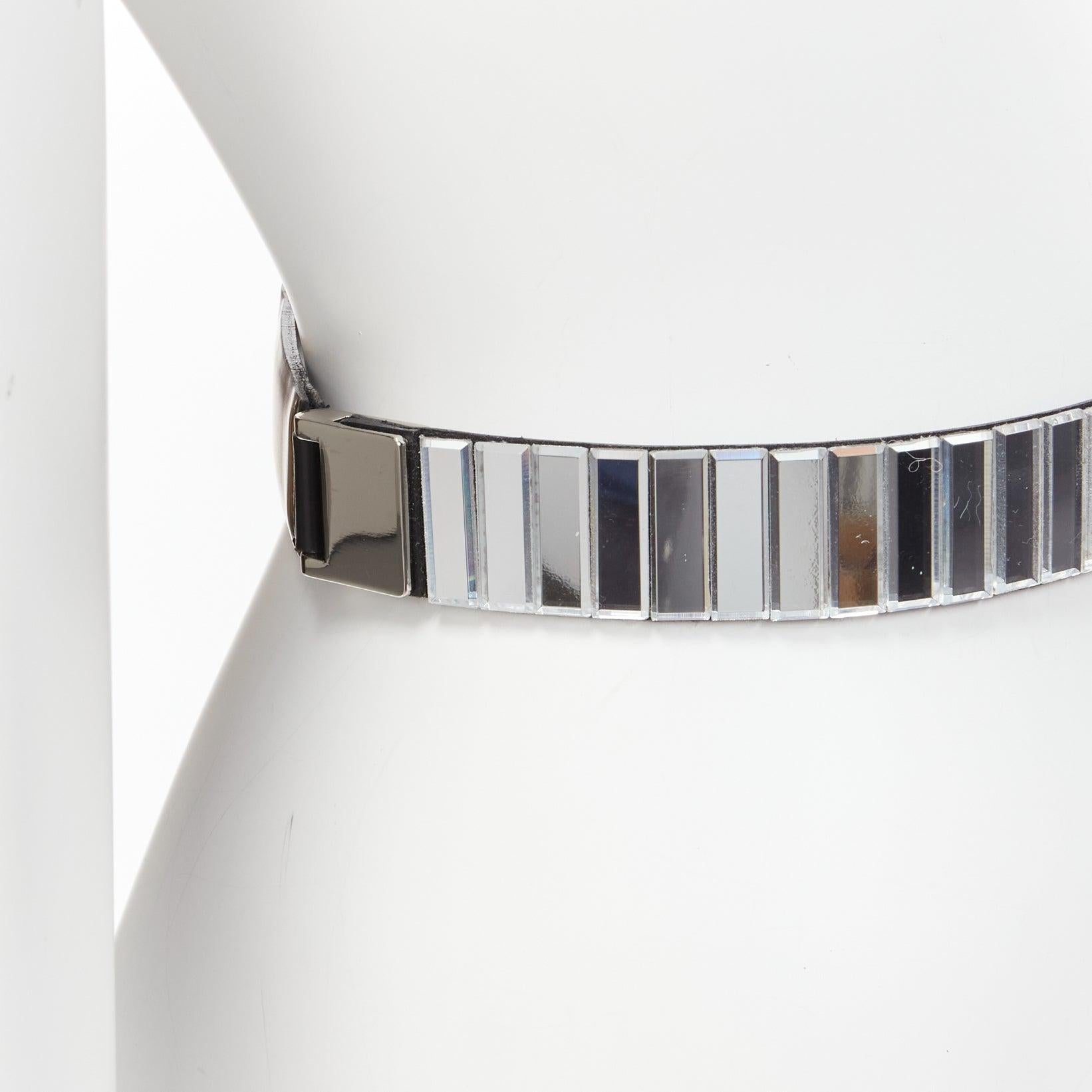 TOGA ARCHIVES silver mirrored acrylic tiles black leather elasticated belt
Reference: BSHW/A00064
Brand: Toga Archives
Material: Acrylic, Leather, Fabric
Color: Silver, Black
Pattern: Solid
Closure: Hook & Bar
Lining: Black