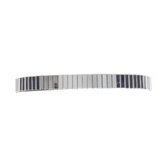 TOGA ARCHIVES silver mirrored acrylic tiles black leather elasticated belt