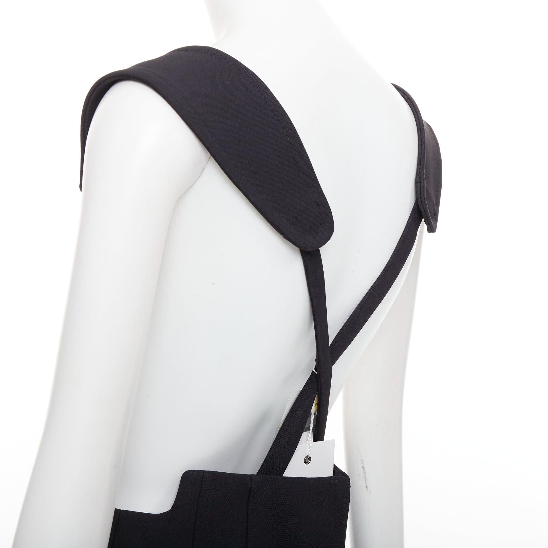 TOGA ARCHIVES Twill cuir noir western boucles argentées jupe porte-jarretelles FR36 S en vente 2