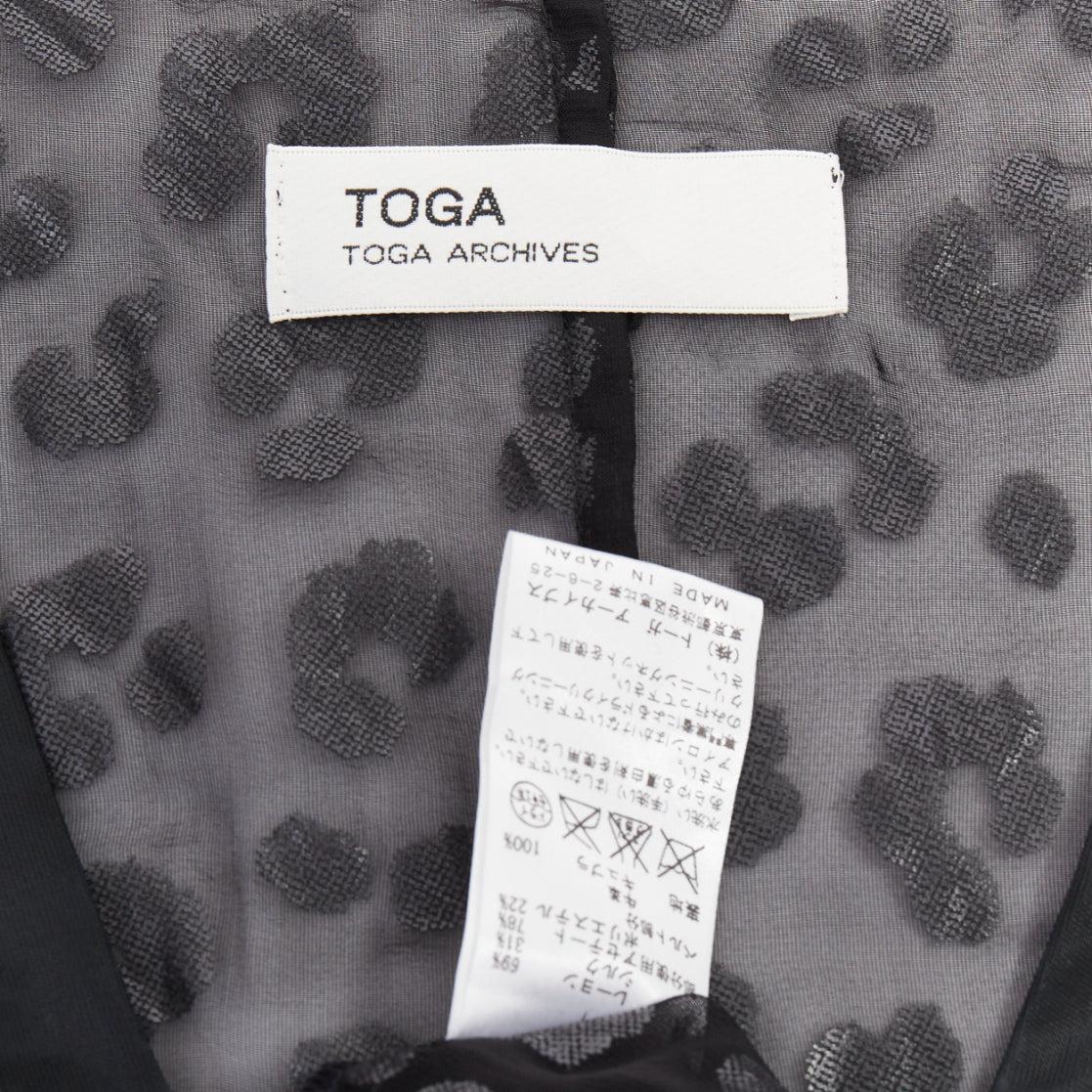 TOGA ARCHIVES mini abito in viscosa, seta, con cintura in vacchetta e floccatura leopardata JP1 S in vendita 3