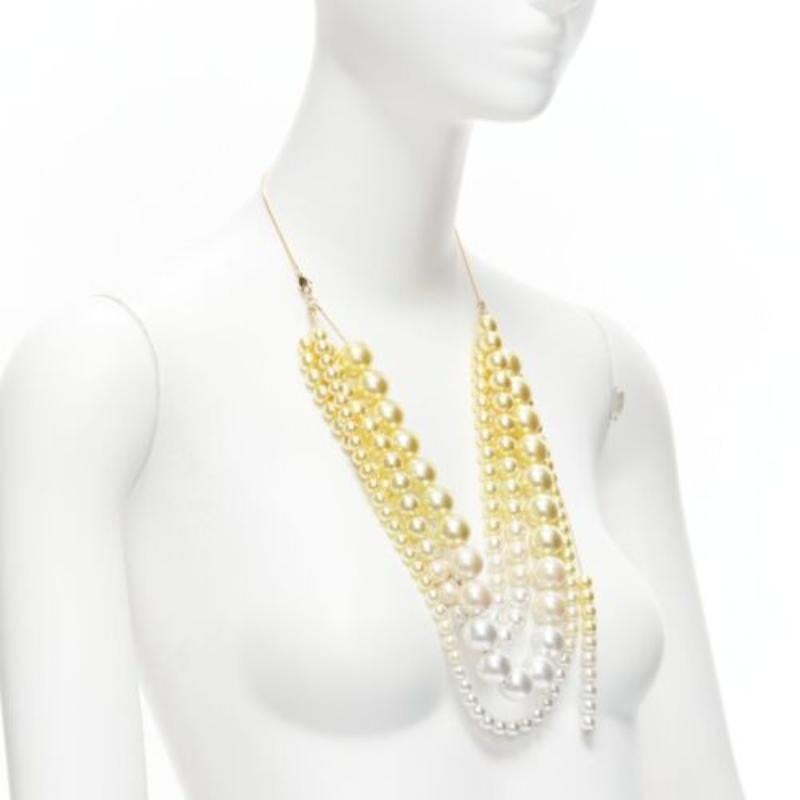 TOGA ARCHIVES - Collier de perles en fausses perles, jaune et blanc, à effet d'ombre Bon état - En vente à Hong Kong, NT