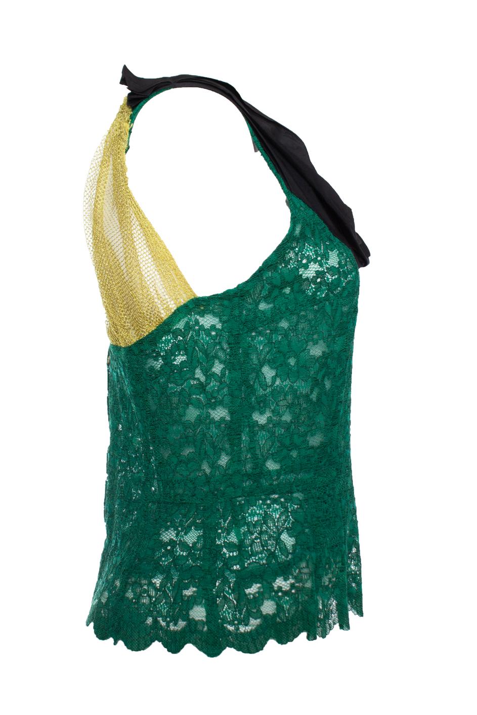 TOGA, Green lace top In Excellent Condition For Sale In AMSTERDAM, NL